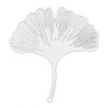 Estampe, pendentif filigrane Feuille de Ginkgo  74mm, métal finition Argenté