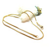 Collier 60cm, maille Serpent cube 1.5mm, Acier Inoxydable 304, Doré à l'or fin 18K, placage IONIQUE