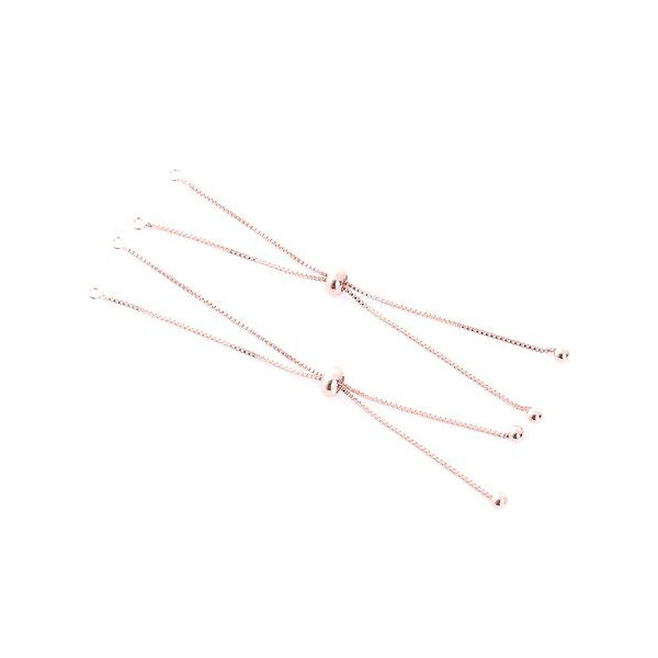 Bracelets Réglable - Intercalaire - 22 cm - maille en Cuivre - maille Paloma coloris Or Rose