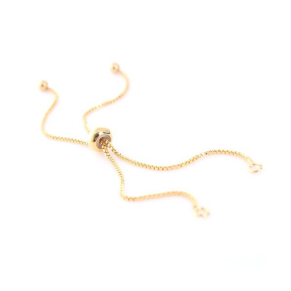 Bracelet Réglable - Intercalaire - 22 cm - maille en Cuivre - maille Paloma coloris Doré