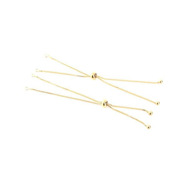 Bracelet Réglable - Intercalaire - 22 cm - maille en Cuivre - maille Paloma coloris Doré