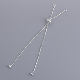 Bracelets Réglable 23cm avec Intercalaire, maille Paloma 1mm, Cuivre finition Argent Vif