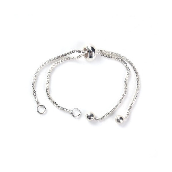 Bracelets Réglable - Intercalaire - 19 cm - maille en Cuivre - maille Paloma coloris Argent Vif