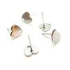 Boucles d’oreilles Puces Cœur 8mm avec Trou – Acier Inoxydable 304 Finition Argenté
