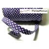 ruban biais spaghetti  à pois Violet et blanc