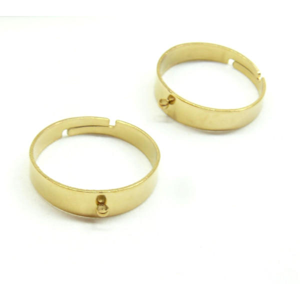 Bagues largeur 5mm avec anneau pour y accrocher une breloque Acier Inoxydable finition Doré