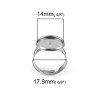 Supports de Bague Double 14 mm, ACIER INOXYDABLE 304,  coloris Argent Platine