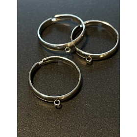Bagues avec 1 anneau fermé 3mm,  ACIER INOXYDABLE 304 finition Argenté