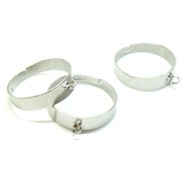 Bagues avec 1 anneau ouvert 5mm,  ACIER INOXYDABLE 304 finition Argenté