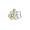Pendentifs avec anneau , Double Fleur 19mm,  Acier Inoxydable 304 Argenté