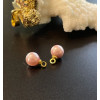 Pendentifs Rond 6 mm Nacre Rose métal finition Doré