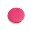 Sequins résine style émaillés rond Rose Grenade16 mm sur une base en métal dore
