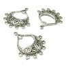 Pendentifs, Chandeliers ETHNIQUE Pondichery 34mm, laiton  ARGENT ANTIQUE