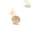 Boucles d' oreille, Puce avec trou 10mm Stardust, Laiton Doré à l'or fin 18K