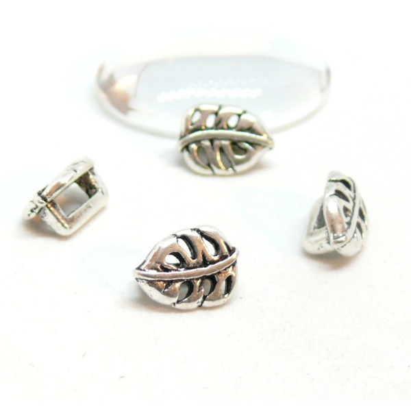 Passants, Slides Feuille Montserrat 9 mm, métal couleur Argent Antique