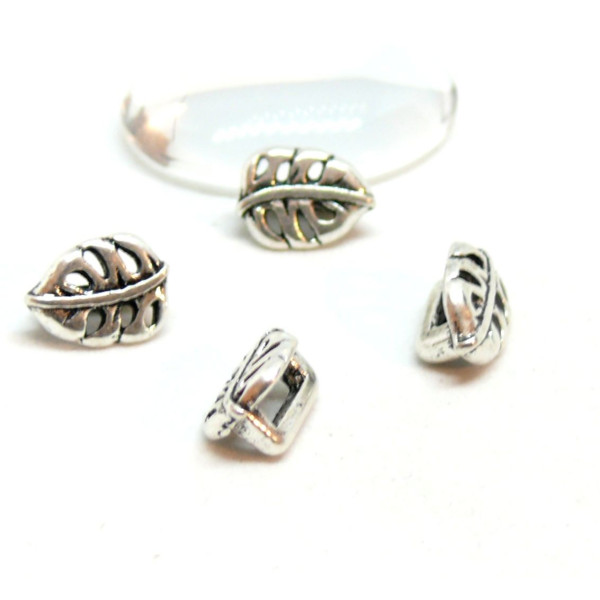 Passants, Slides Feuille Montserrat 9 mm, métal couleur Argent Antique