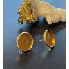Supports Boucles d' oreille, Puce avec attache pour cabochon 14mm, Acier Inoxydable finition Doré, placage IONIQUE