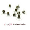 Embouts, poussoir, bouchon stoppeur et Plastique pour boucle d'oreille, laiton finition Bronze