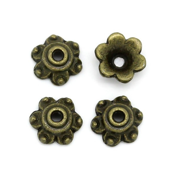 Coupelles, coquille, calottes 7mm, laiton couleur BRONZE