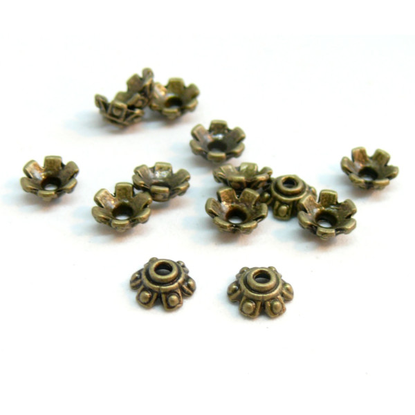 Coupelles, coquille, calottes 7mm, laiton couleur BRONZE
