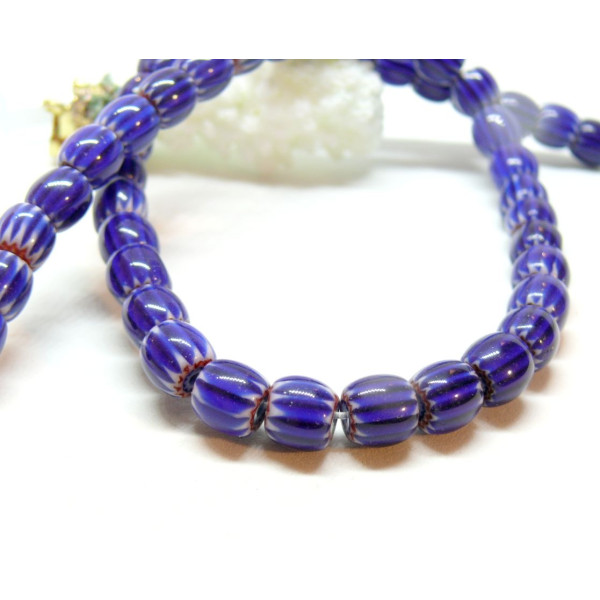 Perles Rondelles Verre 8mm, Verre Millefiori fait Main