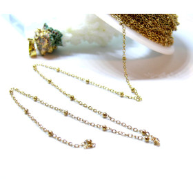 Chaine maille Jaseron fine 1.5mm,  Acier Inoxydable 304 finition Doré, placage PVD