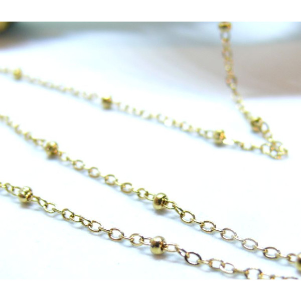 Chaine maille Jaseron fine 1.5mm,  Acier Inoxydable 304 finition Doré, placage PVD