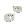 Pendentifs Forme Géométrique avec Etoile 13mm,  Acier Inoxydable 304 Argenté