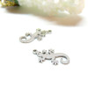 Pendentifs, Lézard Gecko 9 par 17mm,  Acier Inoxydable 304 Argenté