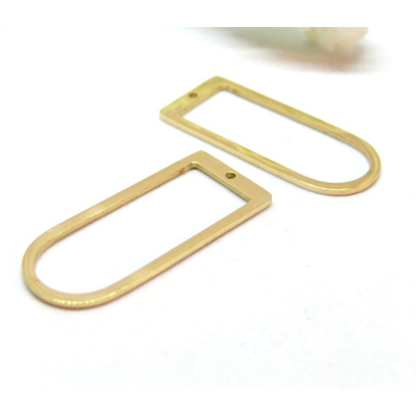 Pendentif Géométrique 30 par 13mm, Acier Inoxydable, finition Doré, Placage IONIQUE