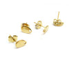 HR06338G – Lot de 4 Boucles d'oreille Clou Mini Goutte 8x5mm – Acier Inoxydable Doré avec Embouts