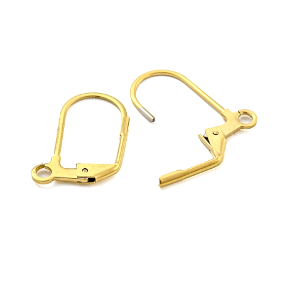 Boucles d'oreille dormeuses avec anneau d'attache 17mm, Acier Inoxydable, finition doré à l'or fin 18K, Placage IONIQUE