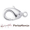 Fermoirs mousquetons 12mm metal couleur Argent PLATINE