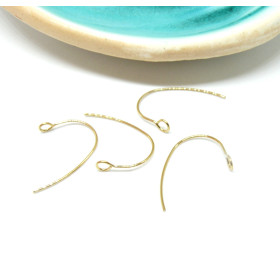 Crochets Boucles d’Oreilles 25 mm – Acier Inoxydable 304 – Finition dorée à l’or fin 18K