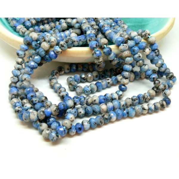 Perles Rondelle 6 par 4 mm Jaspe Kiwi coloris A02