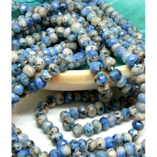 Perles Rondelle 6 par 4 mm Jaspe Kiwi coloris A02
