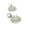 Pendentifs avec anneau ,  Fleur 12mm,  Acier Inoxydable 304 Argenté