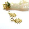 Pendentifs avec anneau ,  Fleur 12mm,  Acier Inoxydable 304 Doré