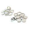 Pendentifs avec anneau , Double Fleur 19mm,  Acier Inoxydable 304 Argenté