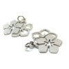 Pendentifs Double Fleur 19mm – Acier Inoxydable 304 Argenté