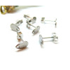 HR06338 – Lot de 6 Boucles d’oreille Clou Mini Goutte 8x5mm avec Trou – Acier Inoxydable Argent Platine