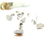 HR06338 – Lot de 6 Boucles d’oreille Clou Mini Goutte 8x5mm avec Trou – Acier Inoxydable Argent Platine