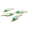 Pendentifs Poissons 18 par 5mm, Résine style émaillé, Acier Inoxydable 304 finition Doré, PVD
