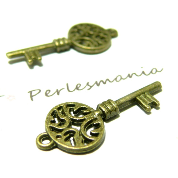 Pendentifs clés métal couleur Bronze