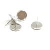 Supports de Boucle d'oreille 12mm puce ACIER INOXYDABLE 304 et poussoirs en plastique