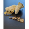 Pendentif Plume 38mm,  Laiton, finition Doré à l'or fin 14K