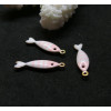 Pendentifs Poissons 18 par 5mm, Résine style émaillé, Acier Inoxydable 304 finition Doré, PVD