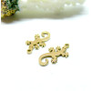 Pendentifs, Lézard Gecko 9 par 17mm,  Acier Inoxydable 304 Doré