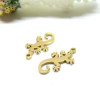 Pendentifs, Lézard Gecko 9 par 17mm,  Acier Inoxydable 304 Doré