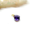 Pendentifs, Goutte en verre facetté VIOLET 11mm,  Acier Inoxydable 304 finition Doré